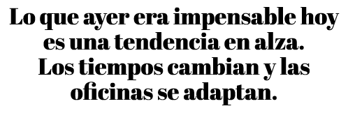 Lo que ayer era impensable hoy es una tendencia en alza  Los tiempos cambian y las oficinas se adaptan 