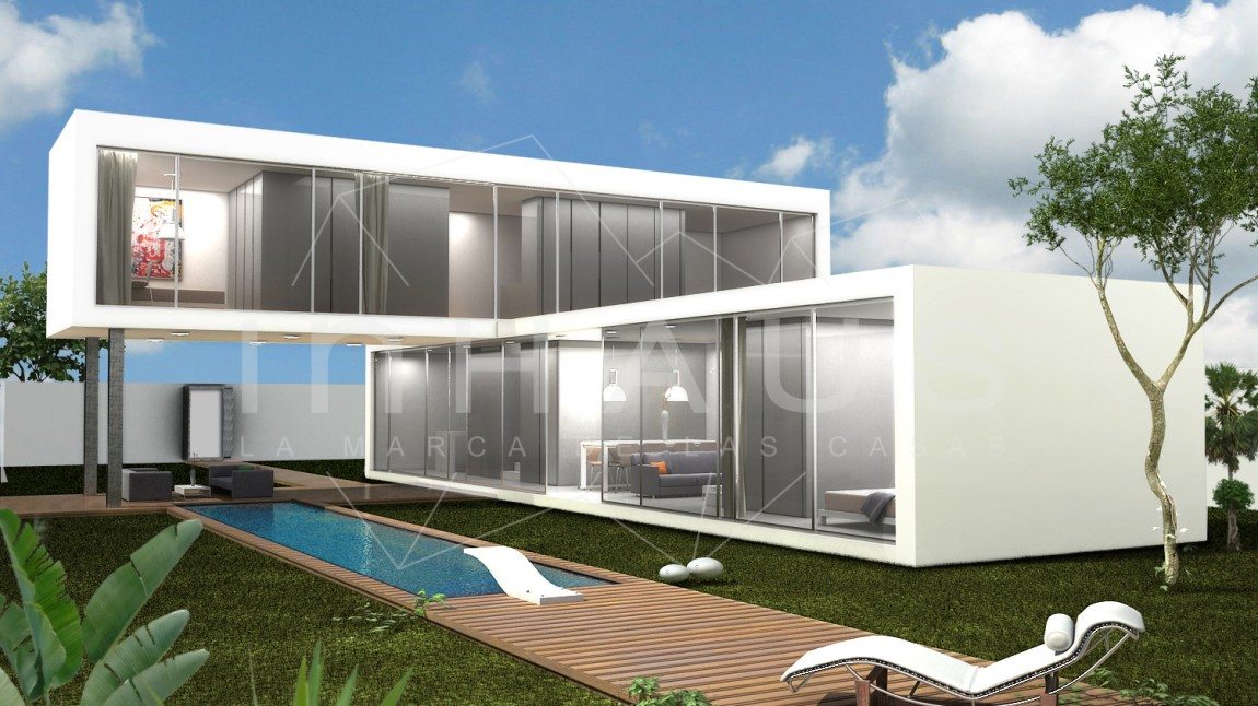 casa de diseño modular barcelona_vista jardin