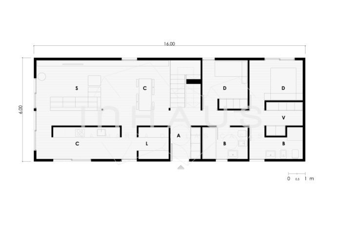 Plano primera planta casa modelo lugo