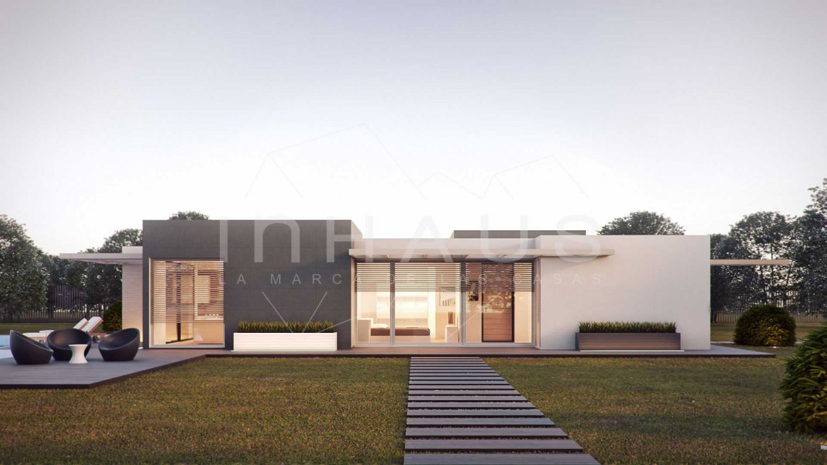Casas prefabricadas espectaculares de diseño modular inHAUS modelo llanes_aceso