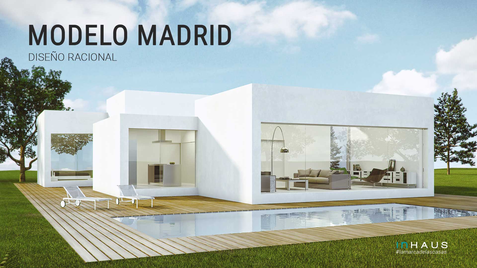 Casa modular de hormigón modelo Madrid 3D 1P  - inHAUS