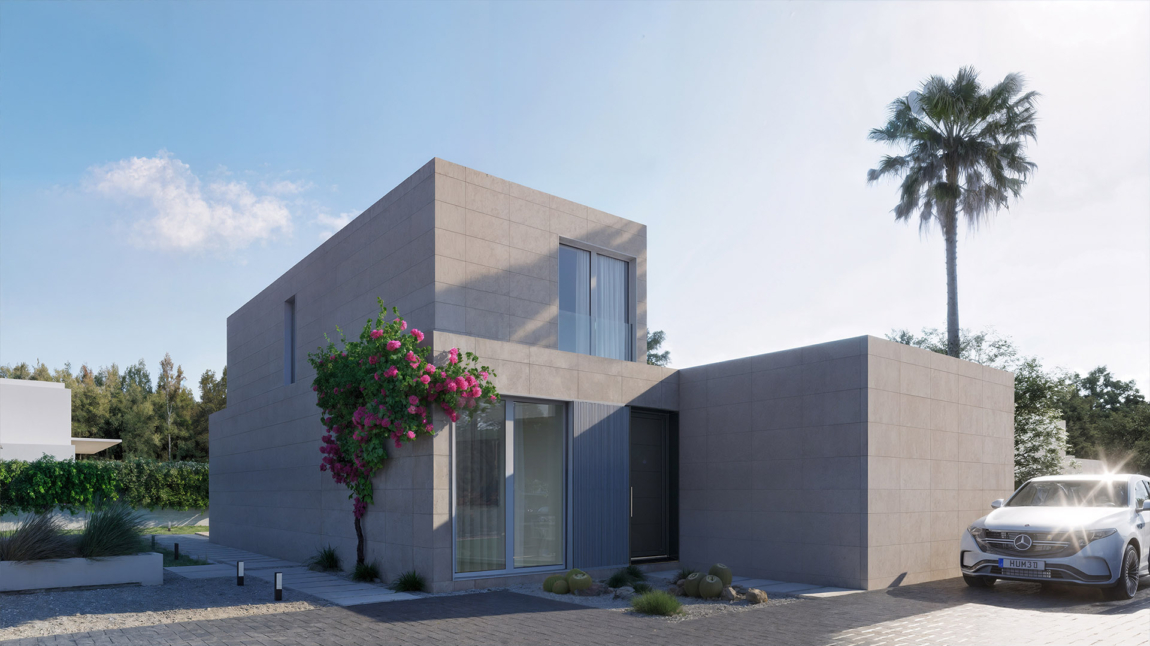 Acceso casa modular modelo Paterna