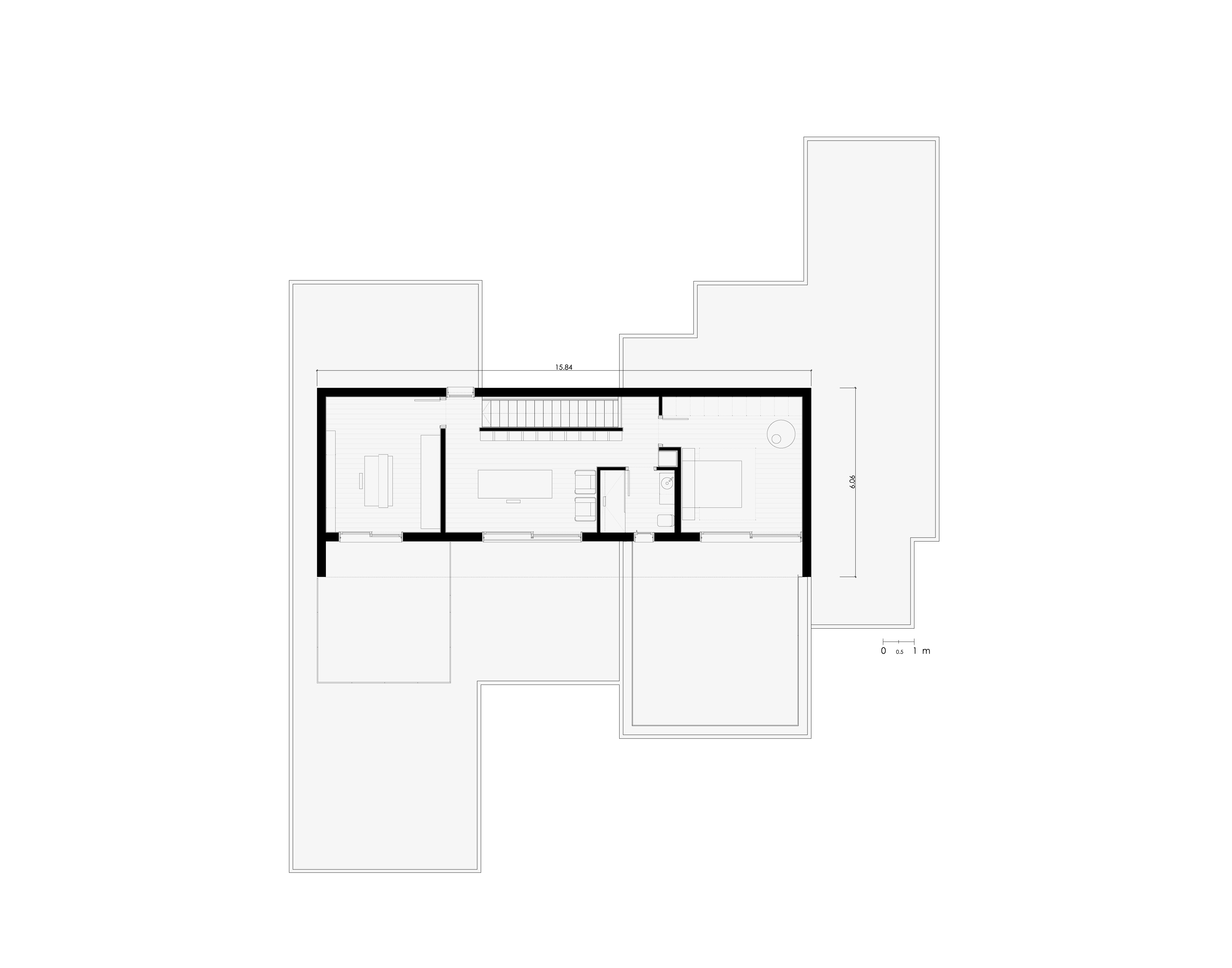 Casa modular de estilo arquitectónico moderno - Plano primera planta
