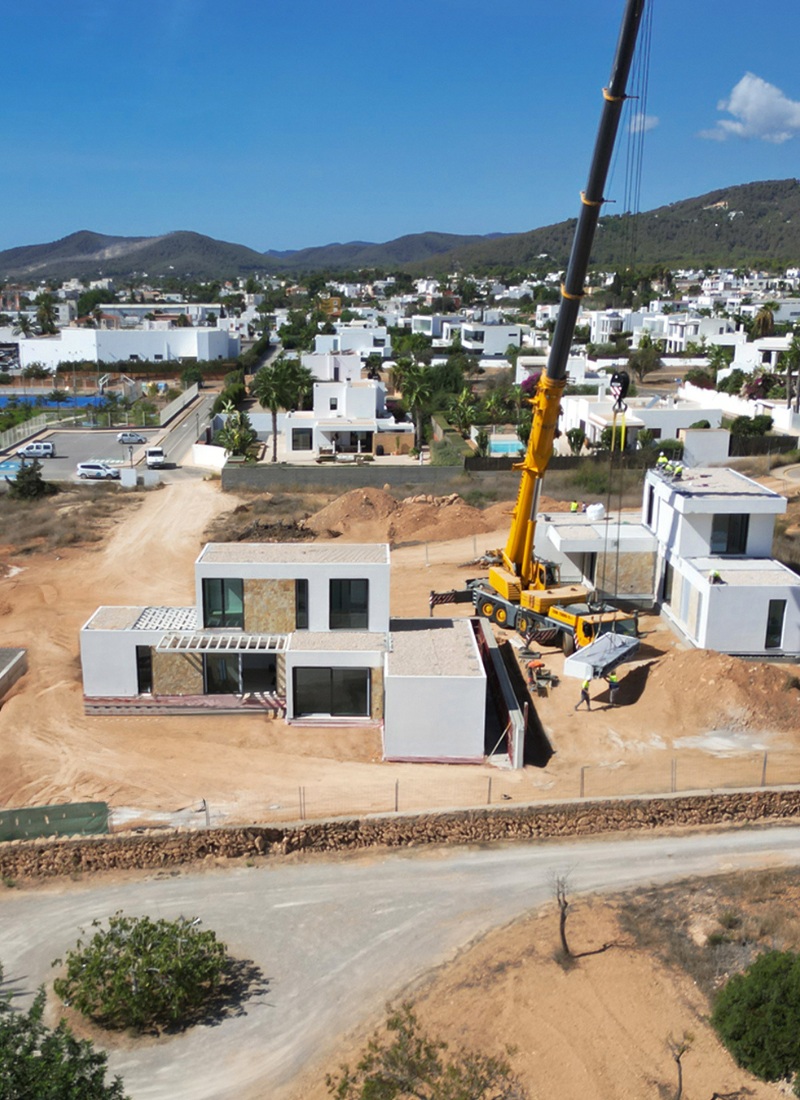 Implantación vivienda modular para promoción de casas en Ibiza