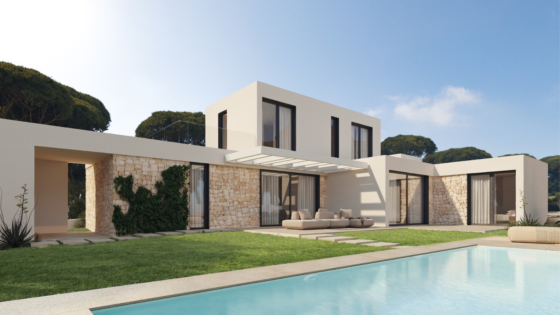 Promoción de viviendas modulares en Ibiza, segunda vivienda