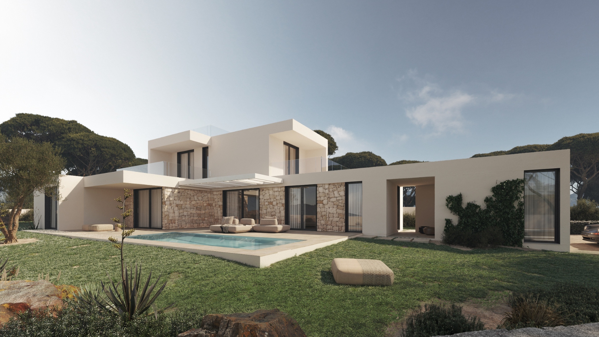 Promoción de viviendas modulares en Ibiza, primera vivienda