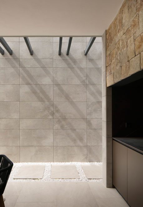 Barbacoa integrada porche