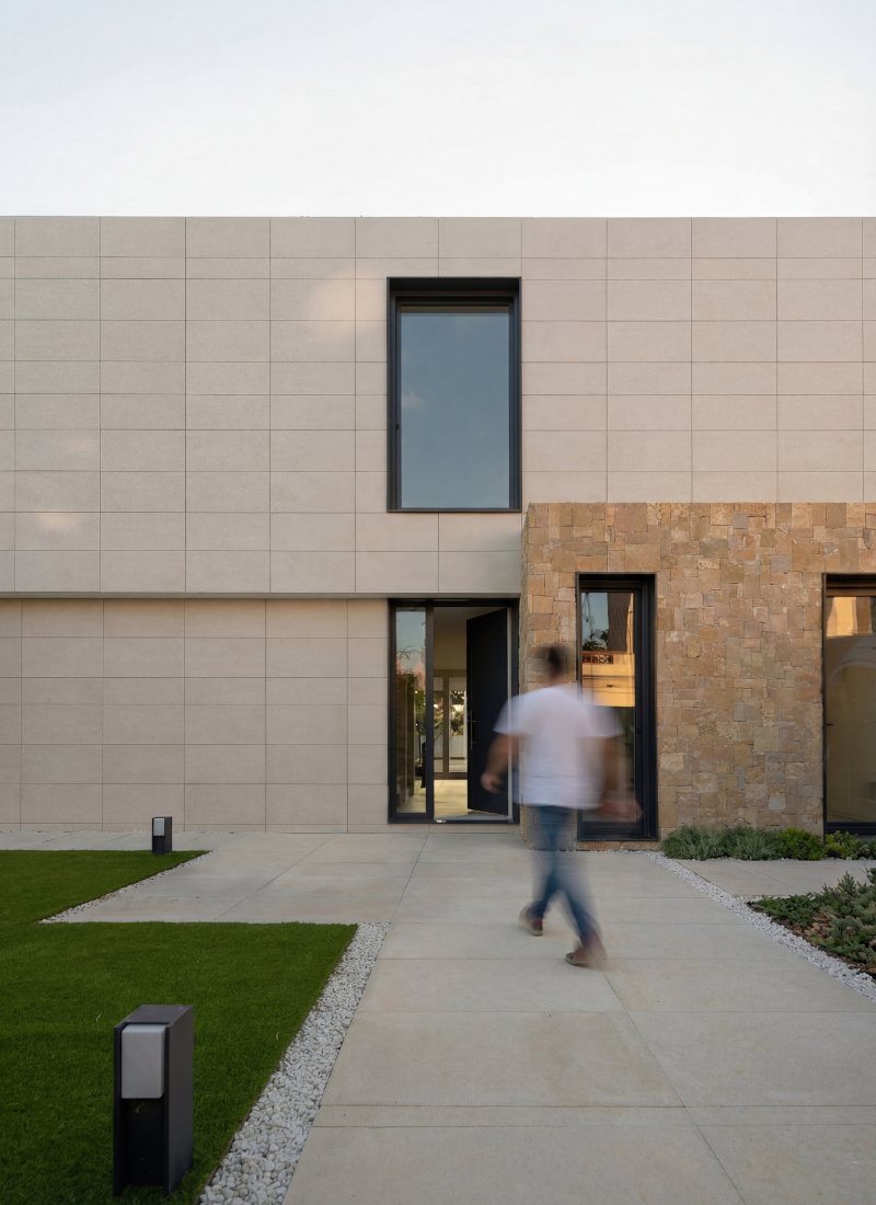 Entrada casa modular industrializada