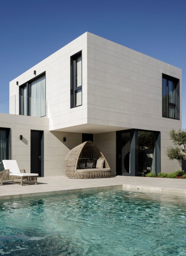 Fachada ventilada casa modular