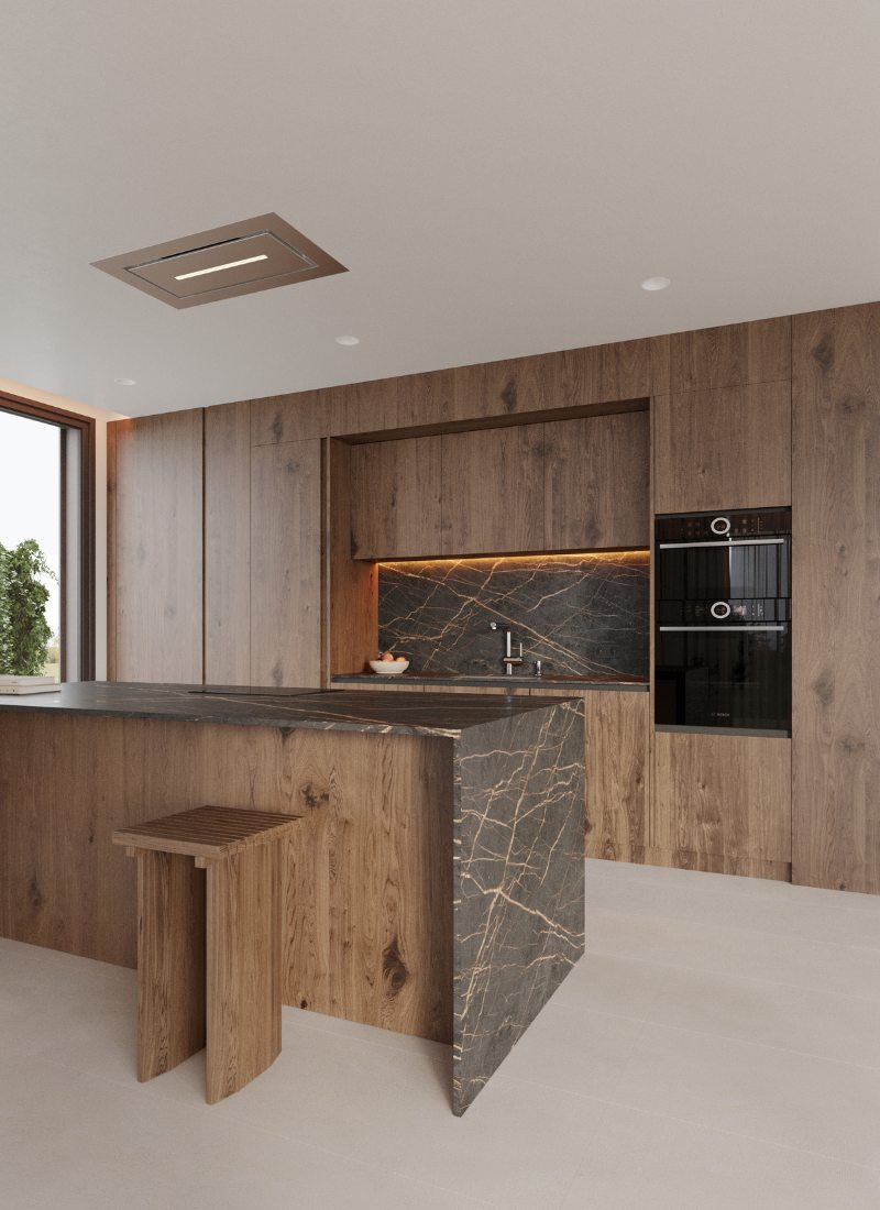 Selección materiales render tonalidades oscuras