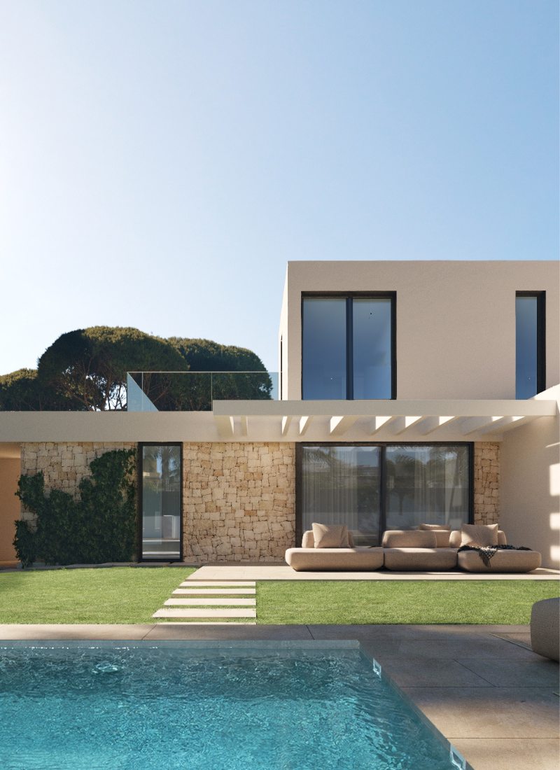 Selección materiales render tonalidad blanca