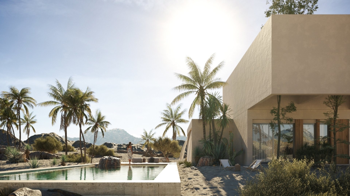 Modelo NEXO casa prefabricada oasis con piscina