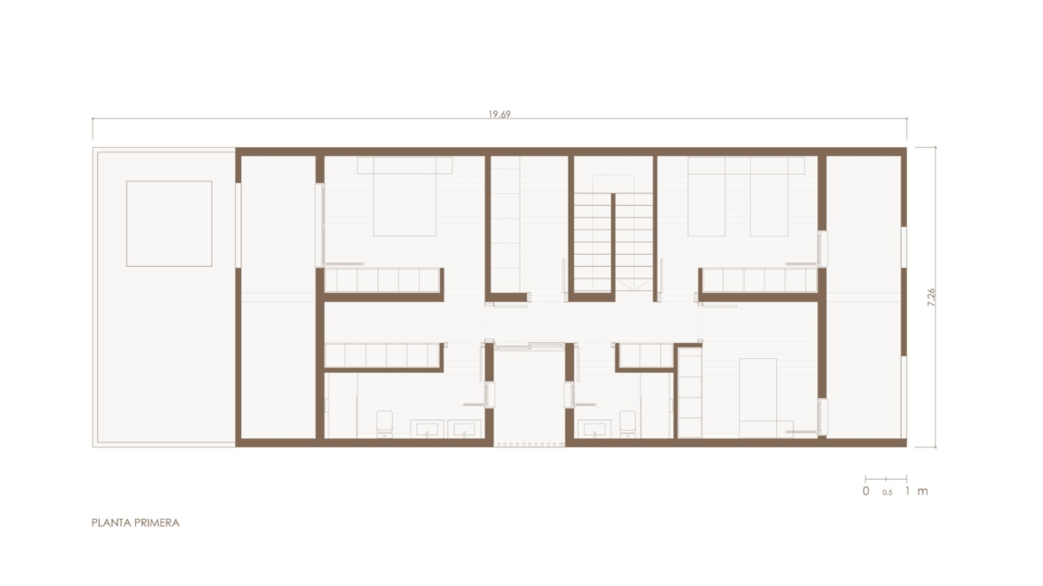 Modelo KORUS casa modular planta primera