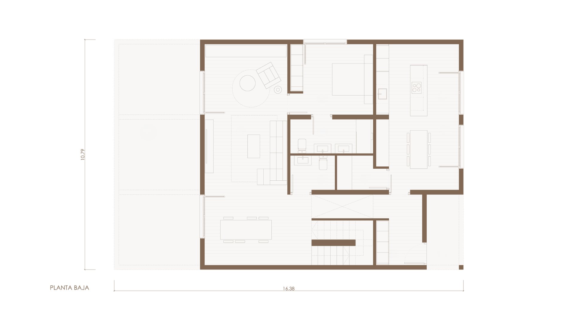 Modelo VETRA distribución planta baja casa modular