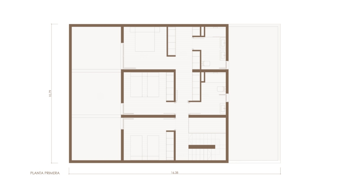 Modelo VETRA distribución primera planta casa modular