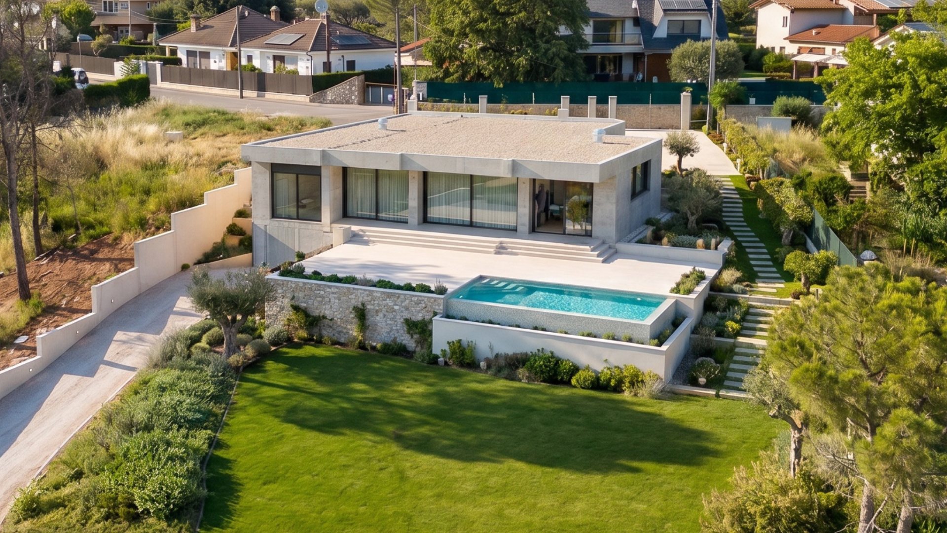 Casa modular terreno pendiente Barcelona