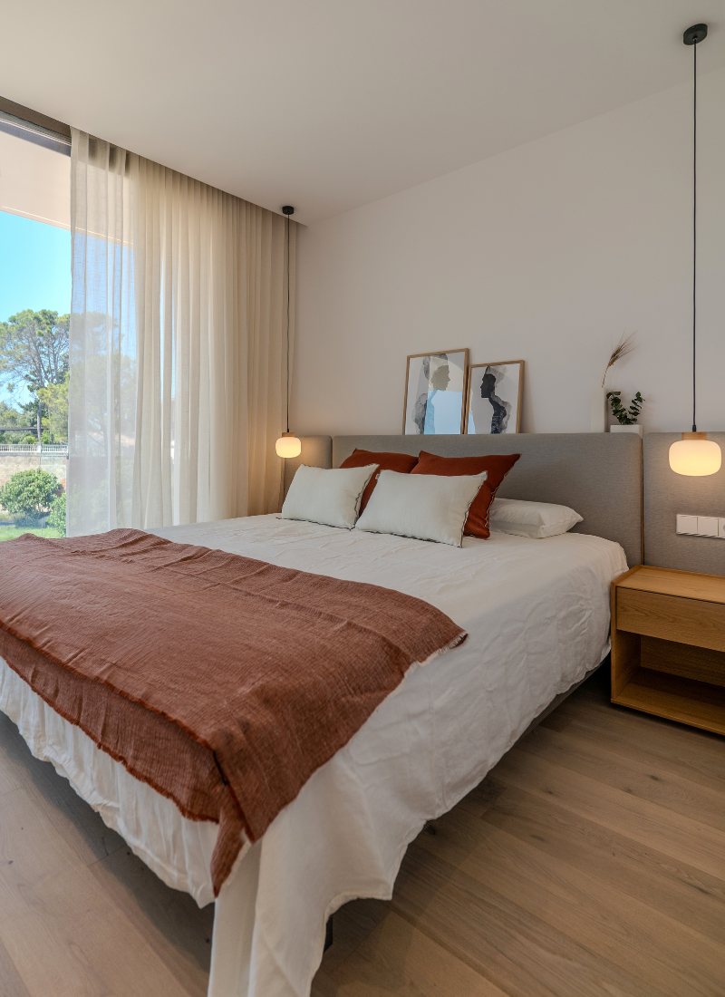 Habitación principal vivienda industrializada Barcelona