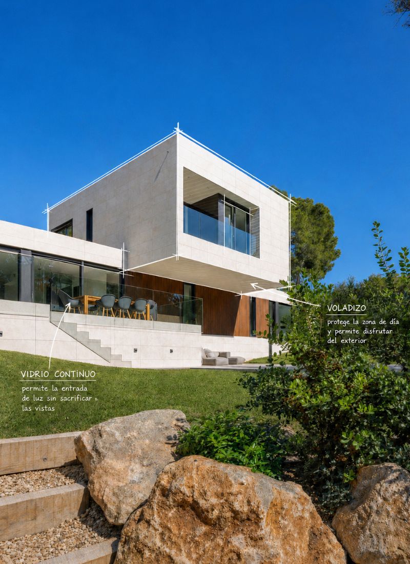 Espacios exteriores vivienda entrada luz