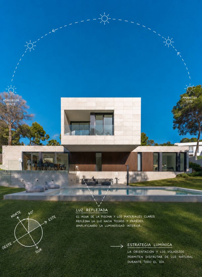 Orientación vivienda aprovechar entrada luz natural