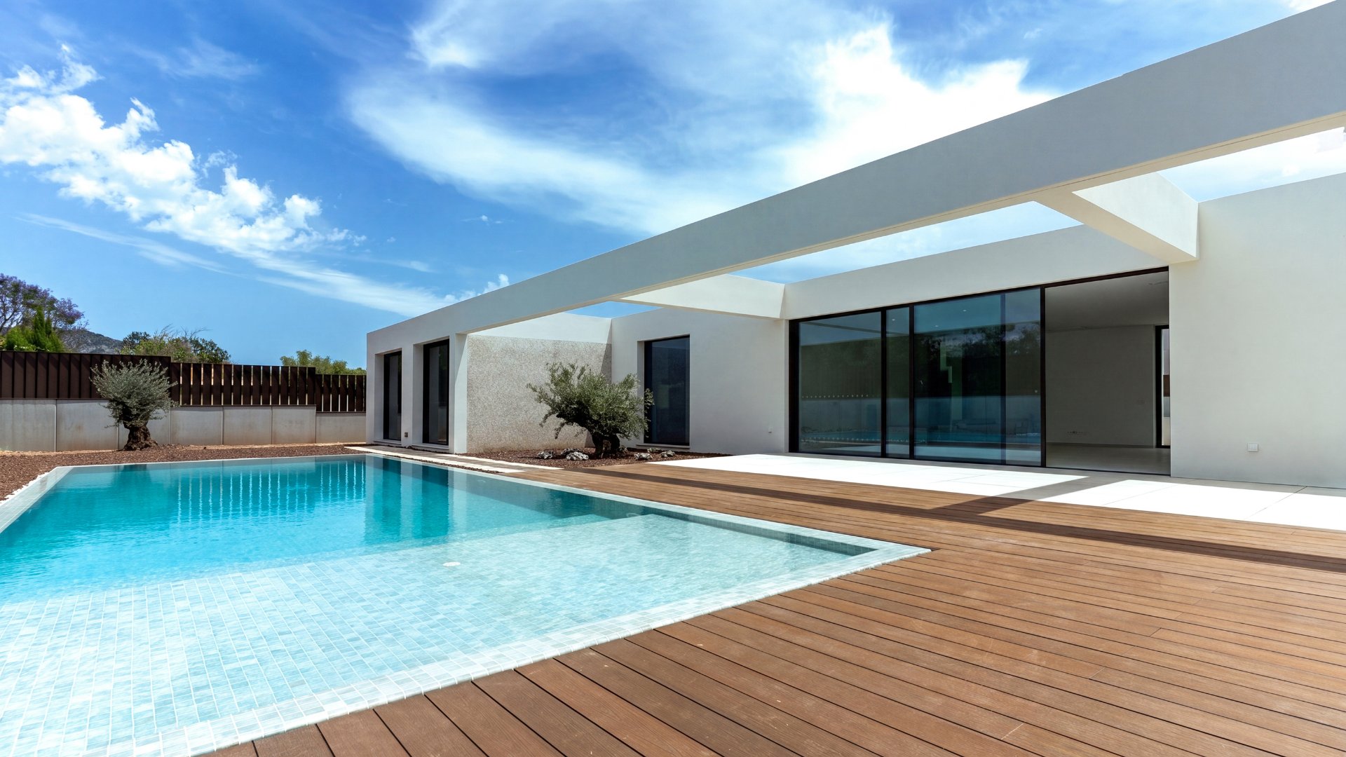 Pavimento piscina en madera