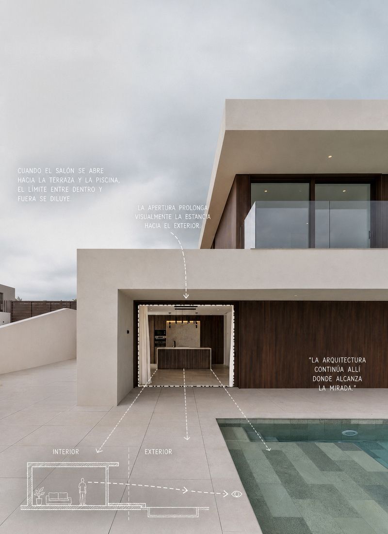 Conexión interior exterior genera amplitud vivienda