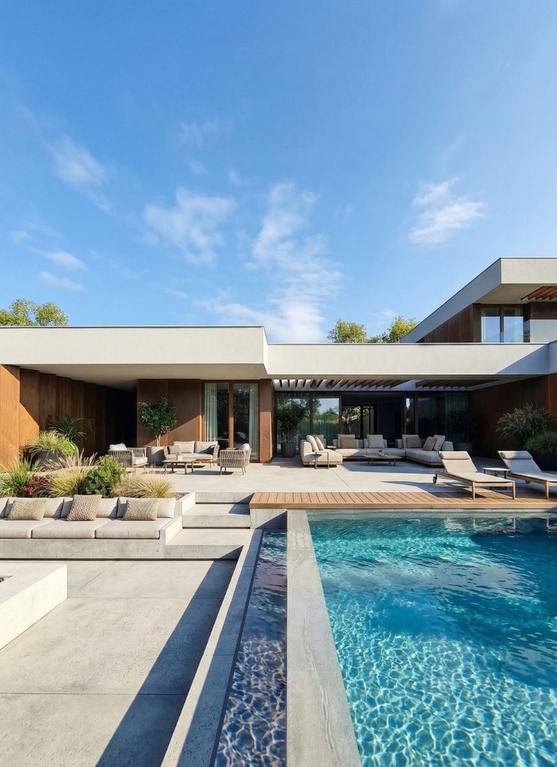 Piscina infinity villa modular premium