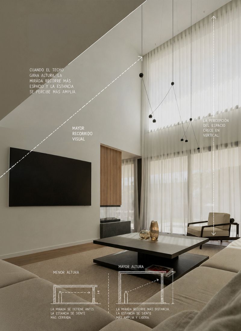 Sensación amplitud vivienda salón doble altura